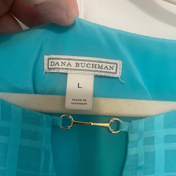 DANA BUCHMAN Women's Textured Print Sleeveless Blouse- Size L - Picture 4 of 11